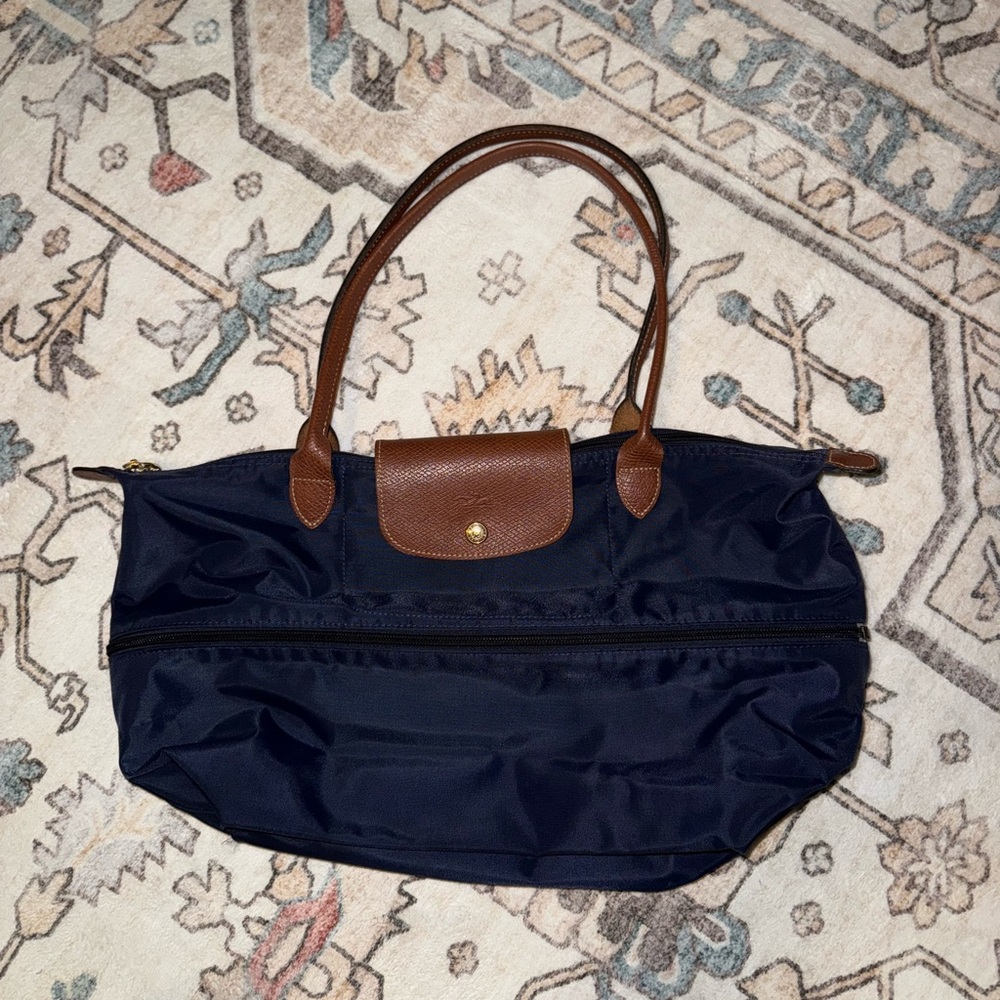 LONGCHAMP Le Pliage Expandable Travel bag, Navy Tote, Weekender - Picture 2 of 7